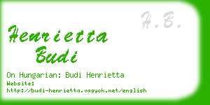 henrietta budi business card